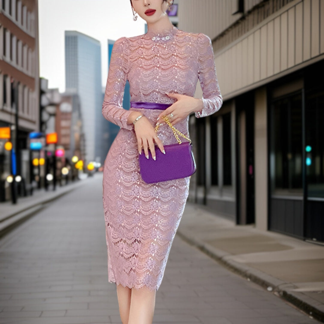 Aria - Elégante robe de soirée d'hiver en dentelle