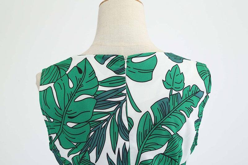 Robe vintage Feuilles de Palmier