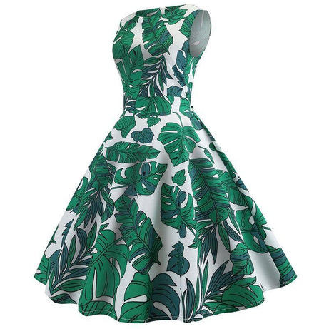 Robe vintage Feuilles de Palmier