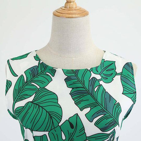 Robe vintage Feuilles de Palmier