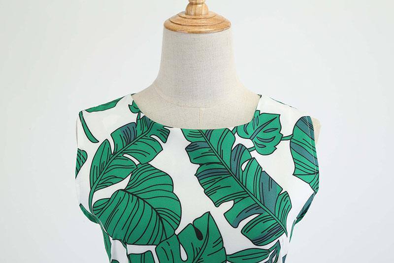 Robe vintage Feuilles de Palmier