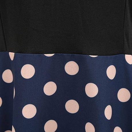 Robe vintage Bleue Marine à Gros Pois