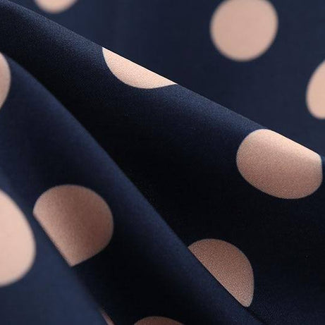 Robe vintage Bleue Marine à Gros Pois