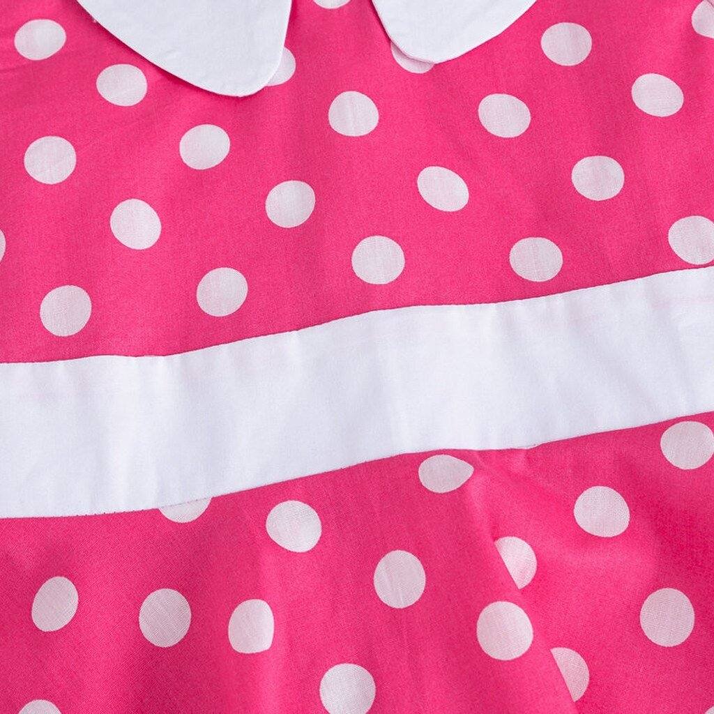 Robe vintage Rose à Pois Blanc Pour Enfant