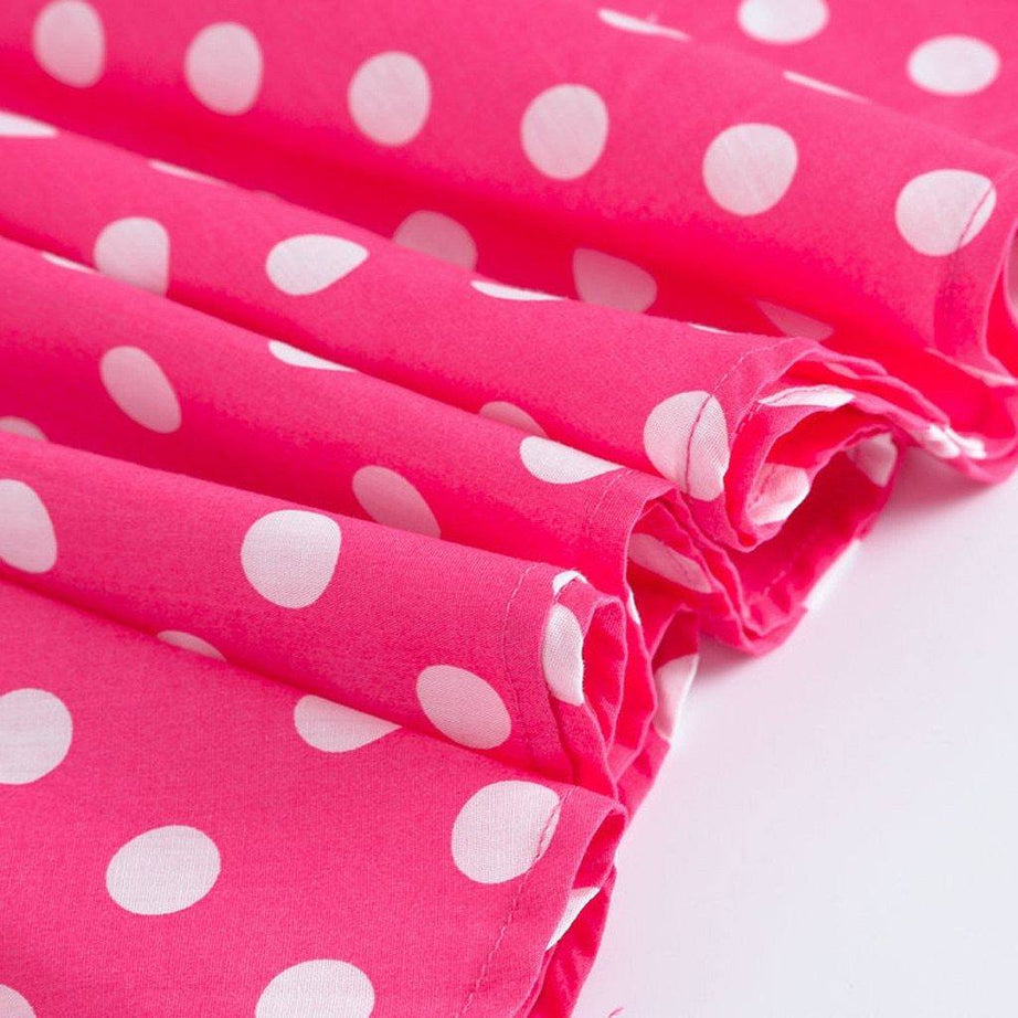 Robe vintage Rose à Pois Blanc Pour Enfant