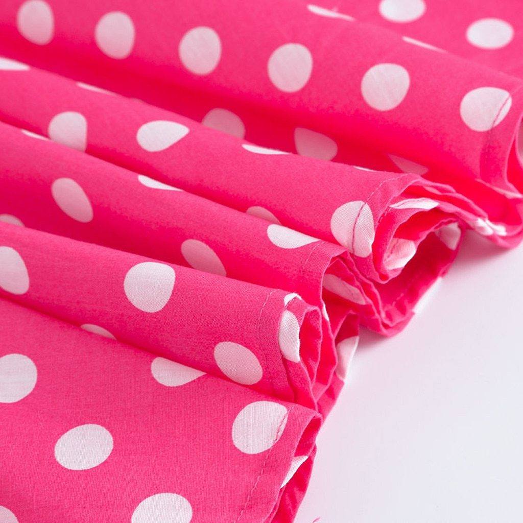 Robe vintage Rose à Pois Blanc Pour Enfant