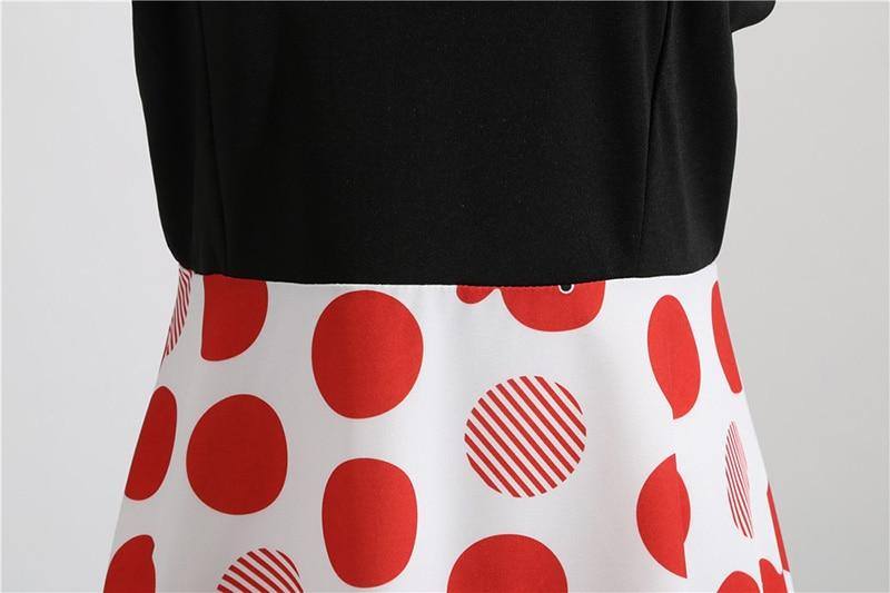Robe Blanche & Noire à Pois Rouge