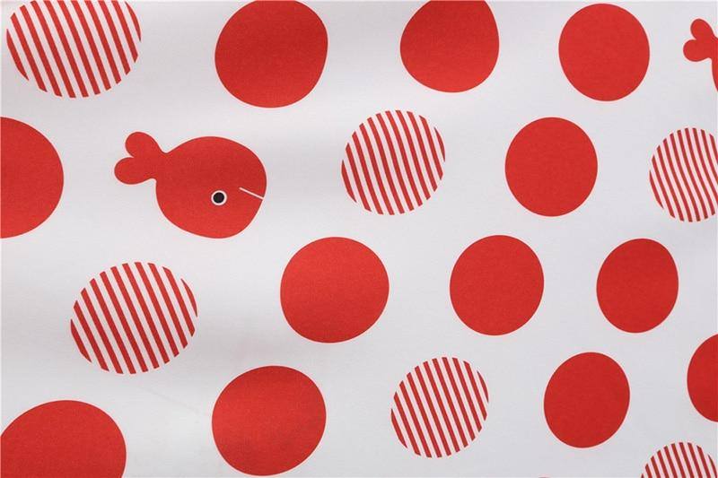 Robe Blanche & Noire à Pois Rouge