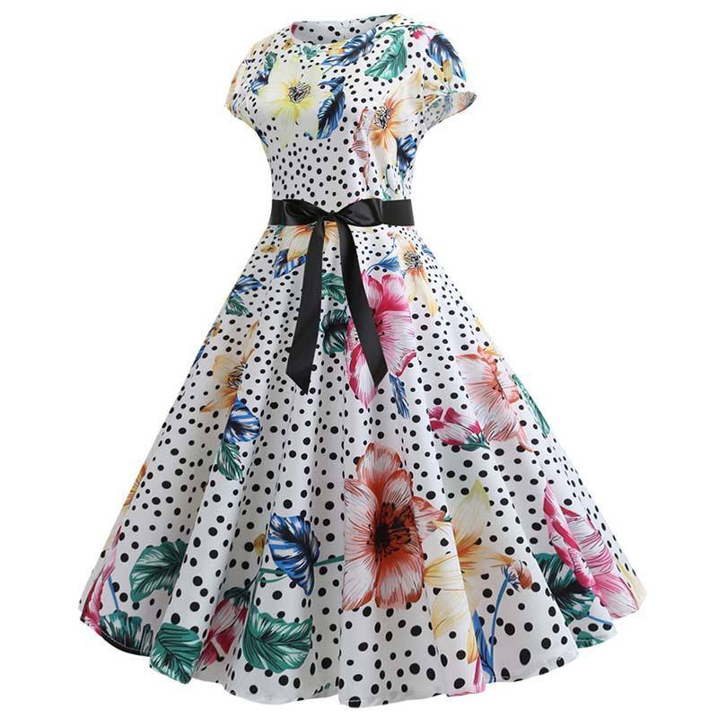 Robe vintage Fleurie & à Pois  Pour la Guinguette