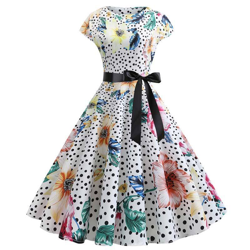 Robe vintage Fleurie & à Pois  Pour la Guinguette