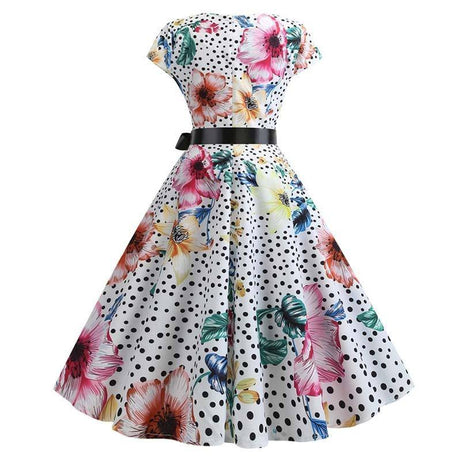 Robe vintage Fleurie & à Pois  Pour la Guinguette