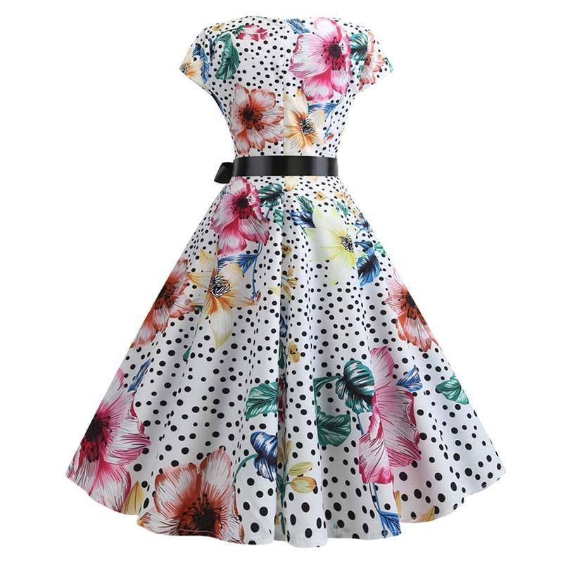 Robe vintage Fleurie & à Pois  Pour la Guinguette