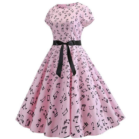 Robe vintage Rose Musicale