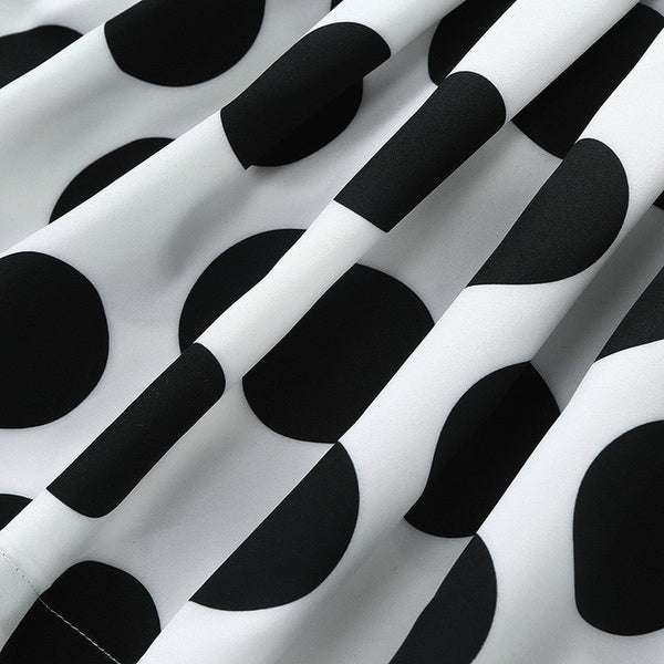 Robe vintage Blanche à Gros Pois Noirs Pour Enfant