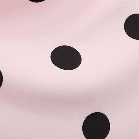 Robe vintage Rose à Pois Noirs Sans Manches