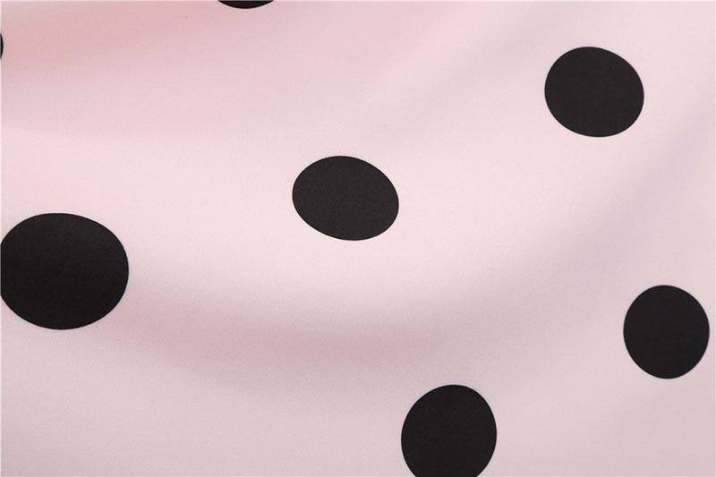 Robe vintage Rose à Pois Noirs Sans Manches