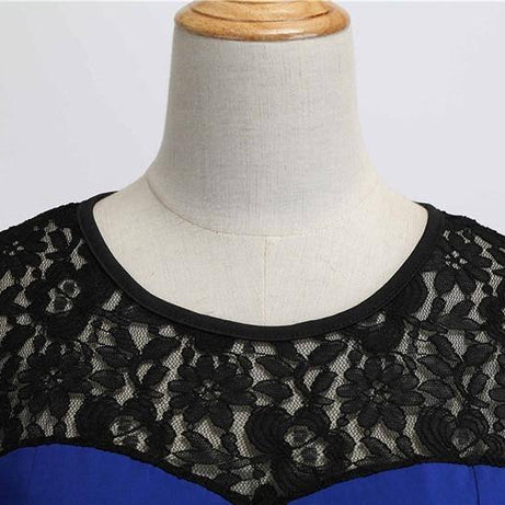 Robe vintage Bleu Marine à Dentelle