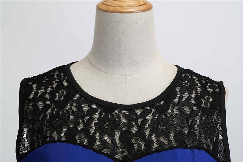 Robe vintage Bleu Marine à Dentelle
