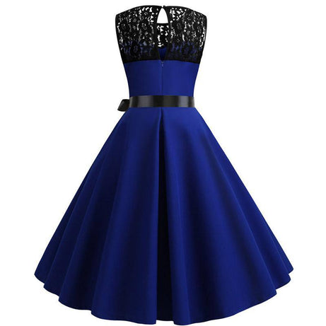 Robe vintage Bleu Marine à Dentelle