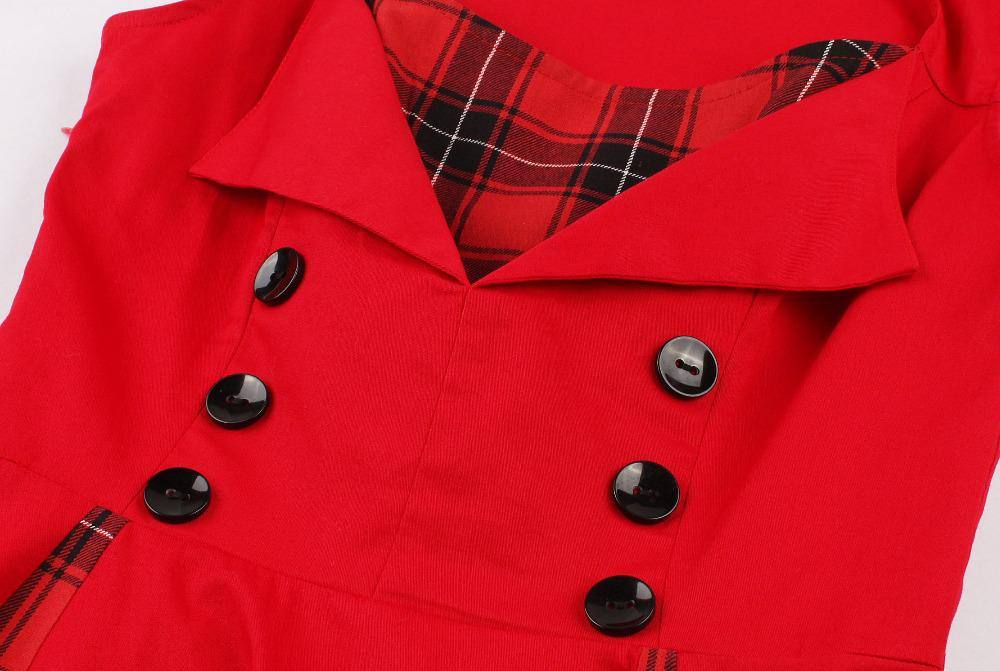 Robe vintage Rouge Écossaise