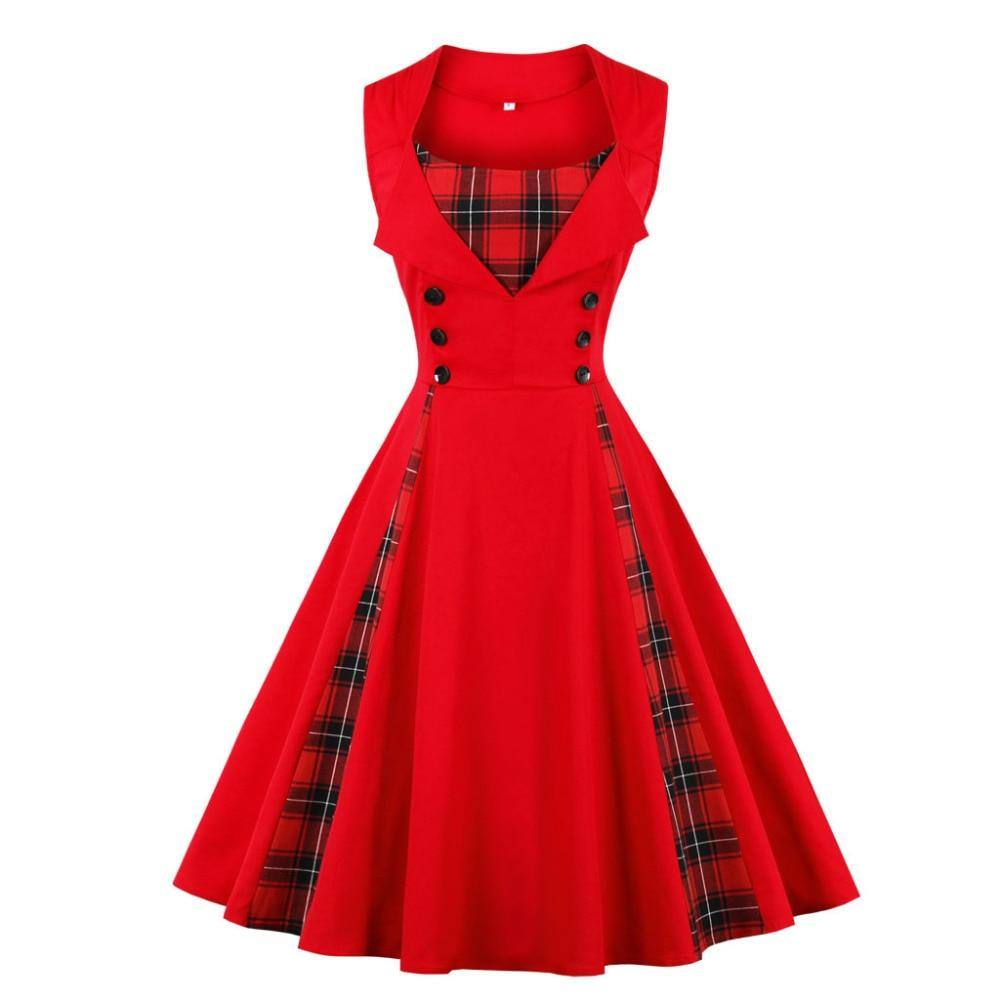 Robe vintage Rouge Écossaise