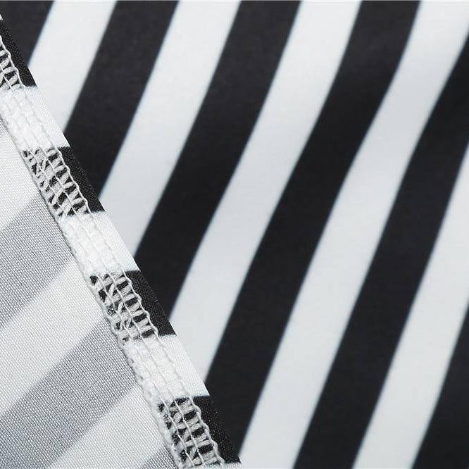 Robe vintage à Chemisier Rayée en Noir et Blanc