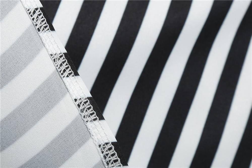 Robe vintage à Chemisier Rayée en Noir et Blanc