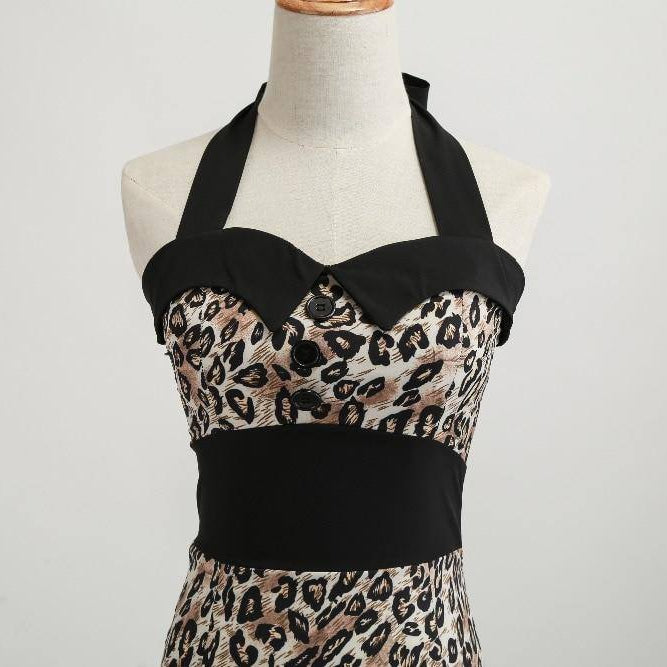 Robe vintage Crayon Léopard