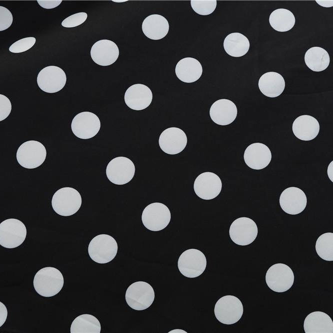Robe vintage Demoiselle d'Honneur Noire à Pois Blancs
