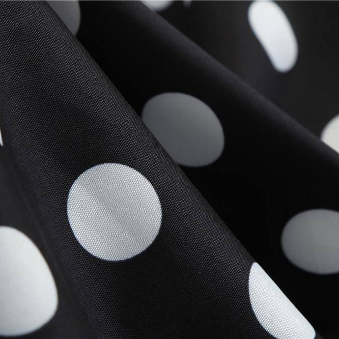 Robe vintage Demoiselle d'Honneur Noire à Pois Blancs