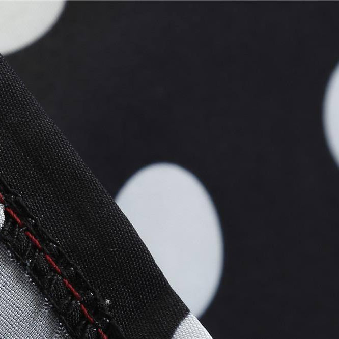 Robe vintage Demoiselle d'Honneur Noire à Pois Blancs