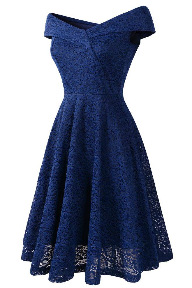 Vintage blaues Spitzenkleid