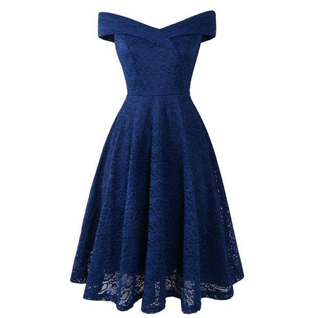 Vintage blaues Spitzenkleid