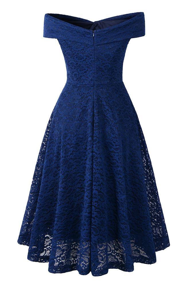 Vintage blaues Spitzenkleid