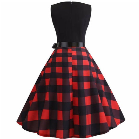 Robe vintage Écossaise Rouge & Noire