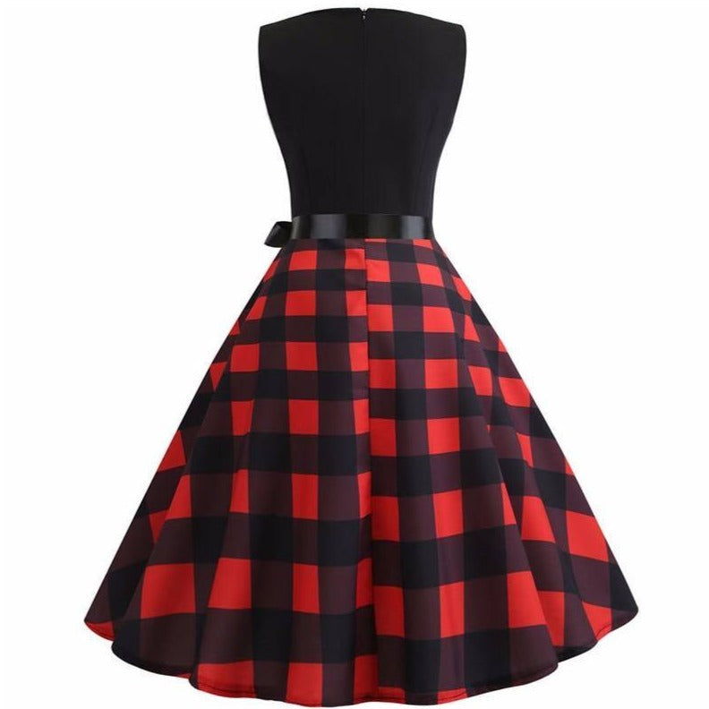 Robe vintage Écossaise Rouge & Noire