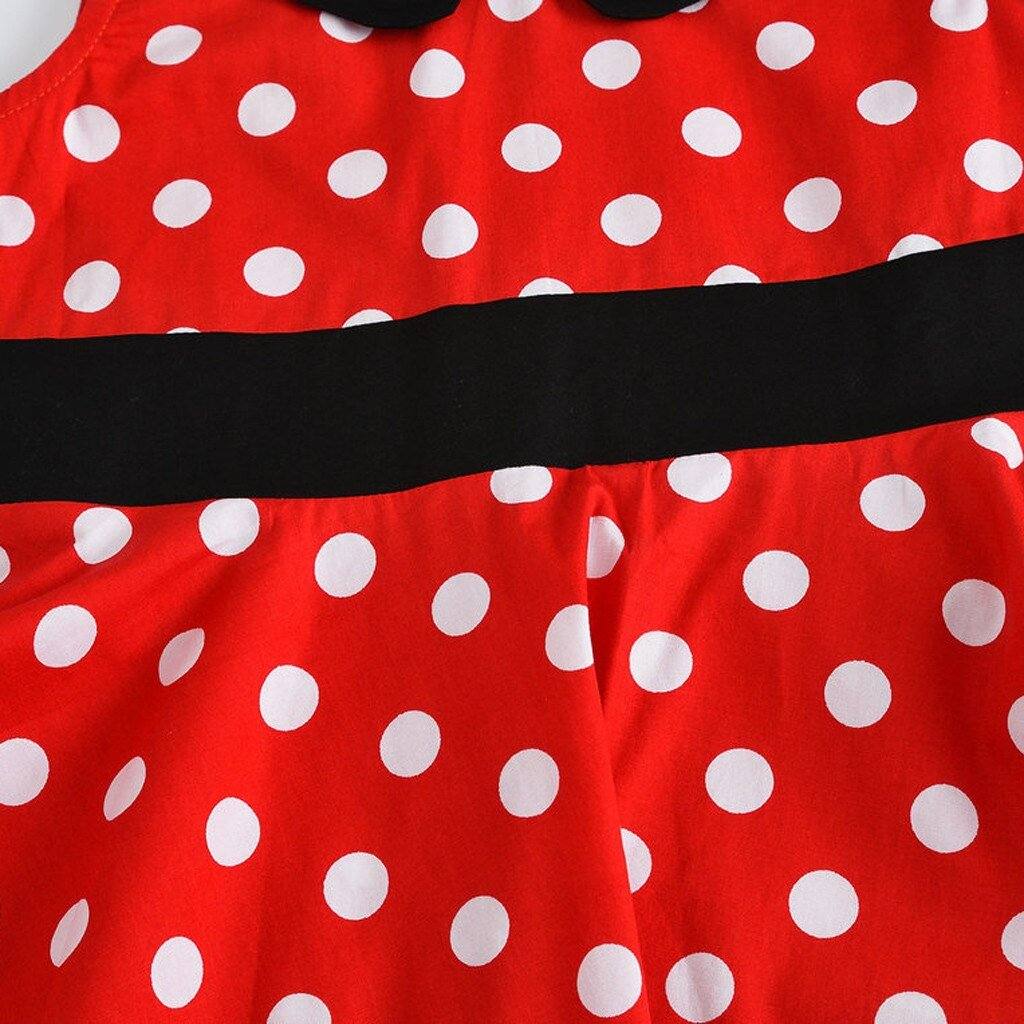 Robe vintage Rouge à Pois Blancs Pour Enfant