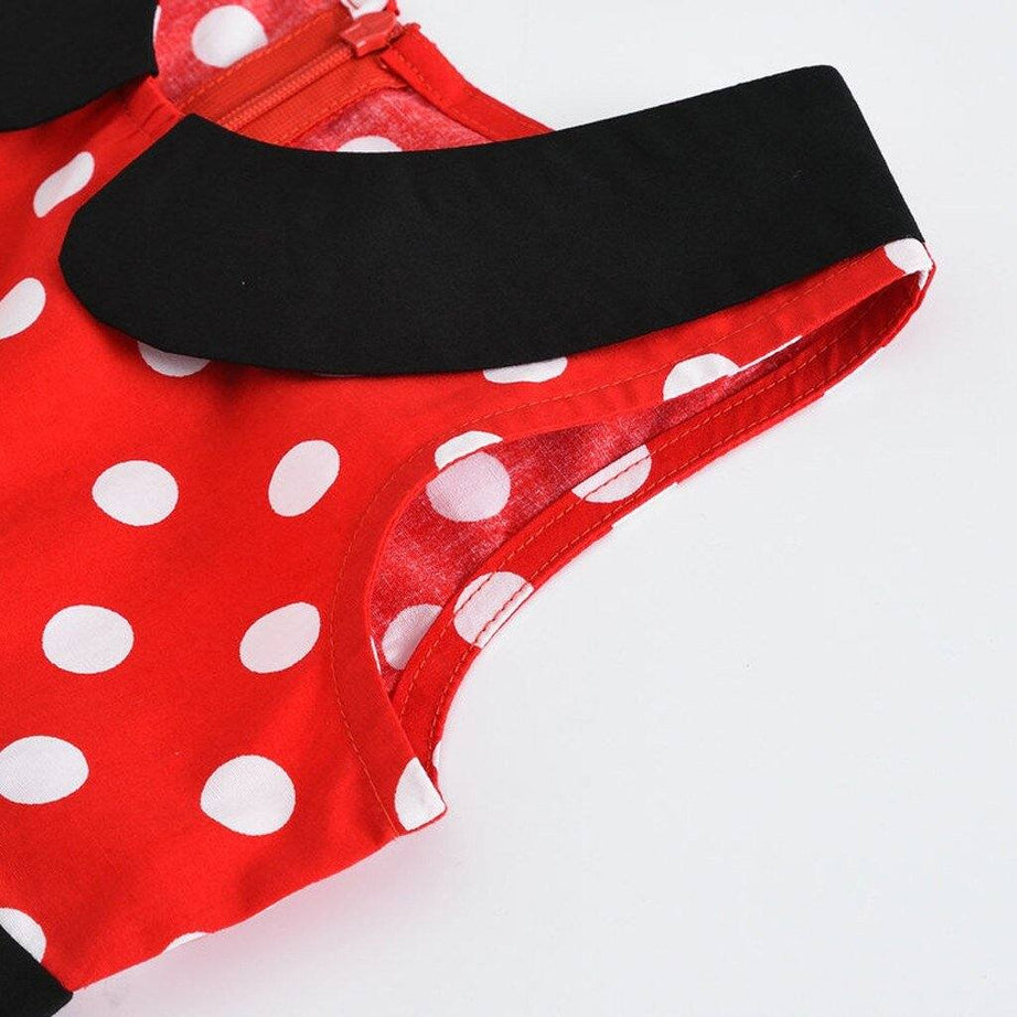 Robe vintage Rouge à Pois Blancs Pour Enfant