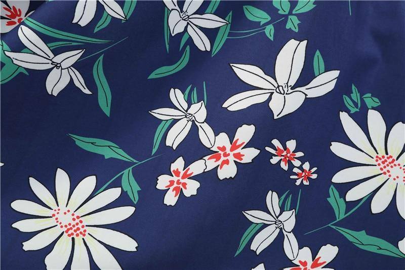 Robe vintage Bleue Marine Fleurie