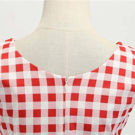 Robe vintage Vichy Blanche & Rouge pour Guinguette