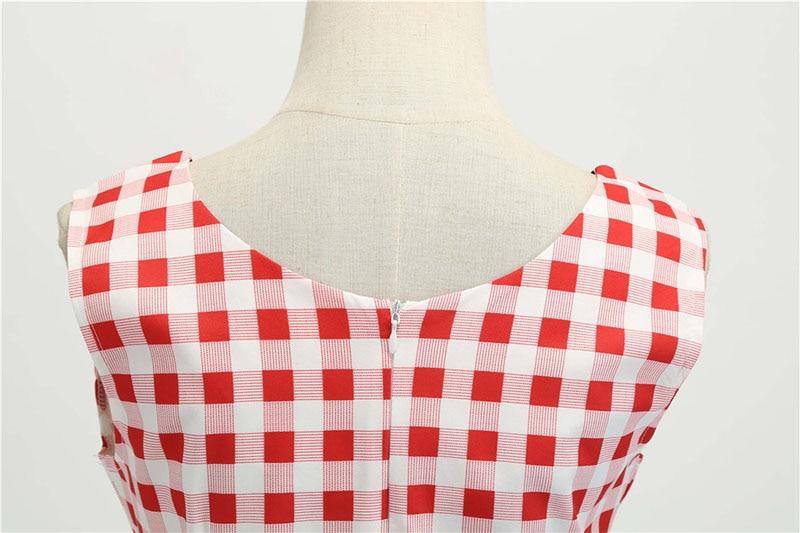 Robe vintage Vichy Blanche & Rouge pour Guinguette