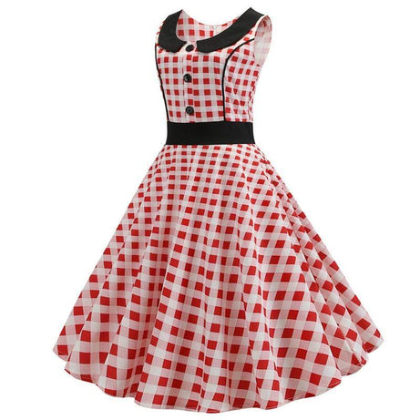 Robe vintage Vichy Blanche & Rouge pour Guinguette