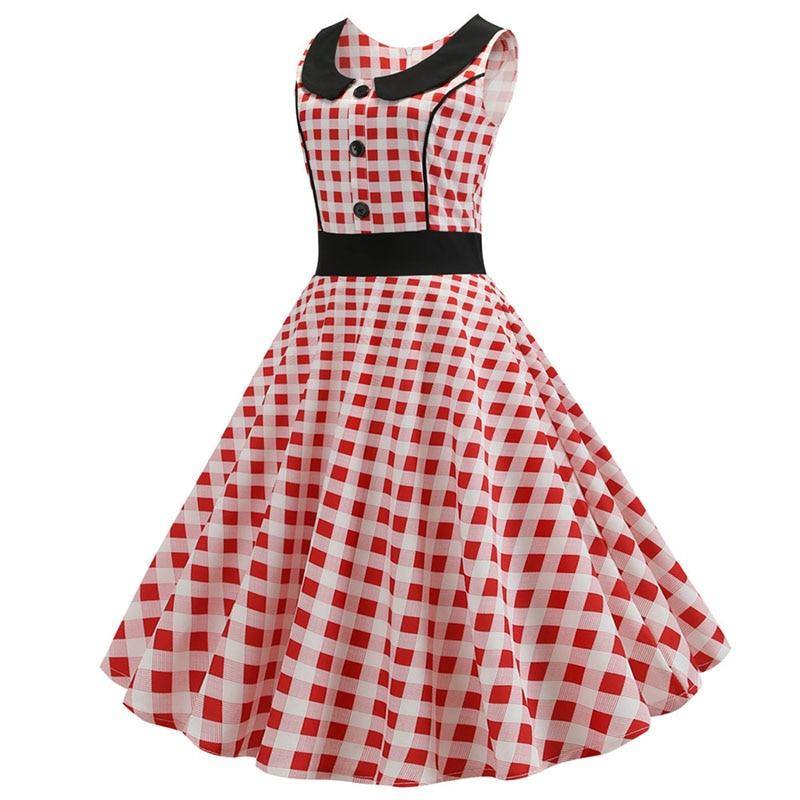 Robe vintage Vichy Blanche & Rouge pour Guinguette