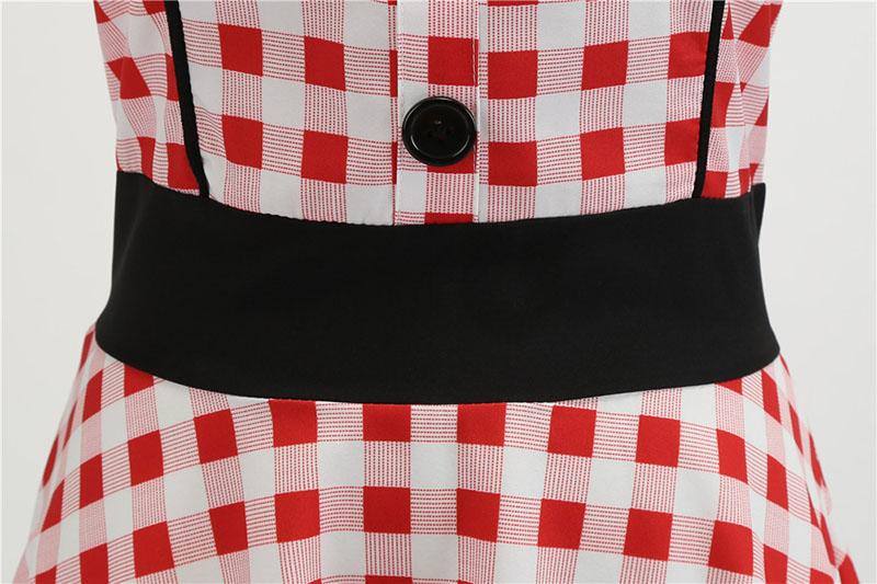 Robe vintage Vichy Blanche & Rouge pour Guinguette