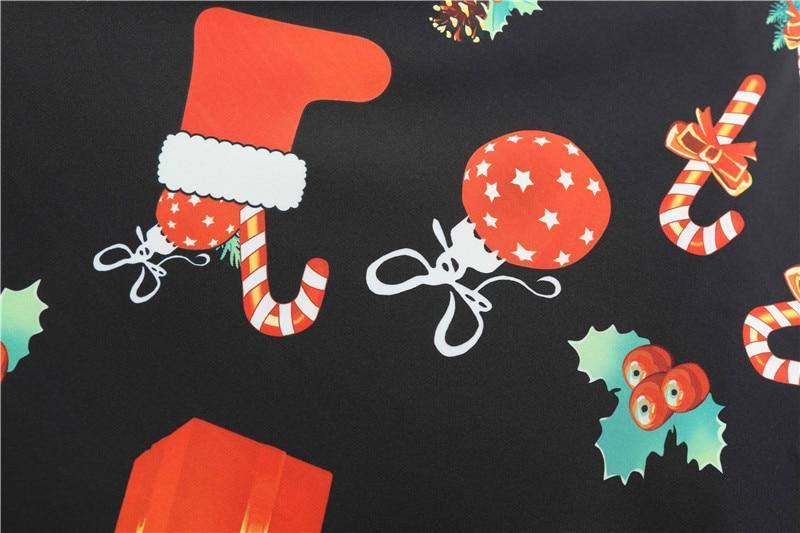 Robe vintage Noire à Motifs Noël