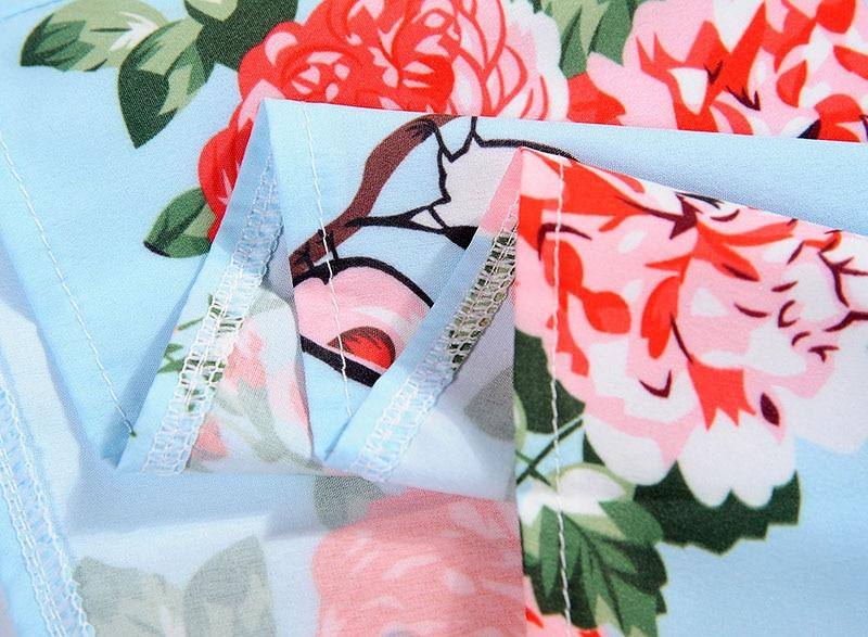 Robe vintage Bleue Ciel & Oiseaux Blancs