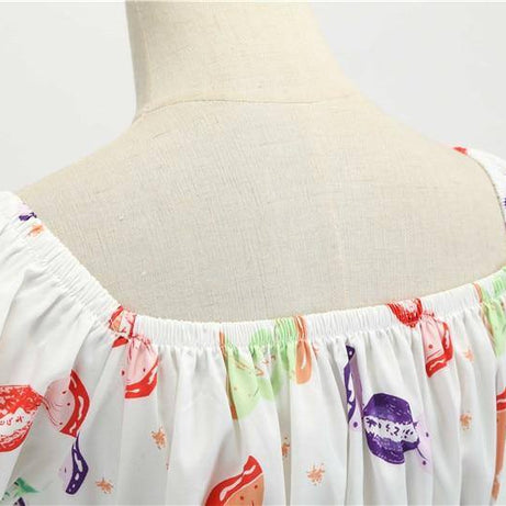 Robe vintage Blanche Motifs Bonbons