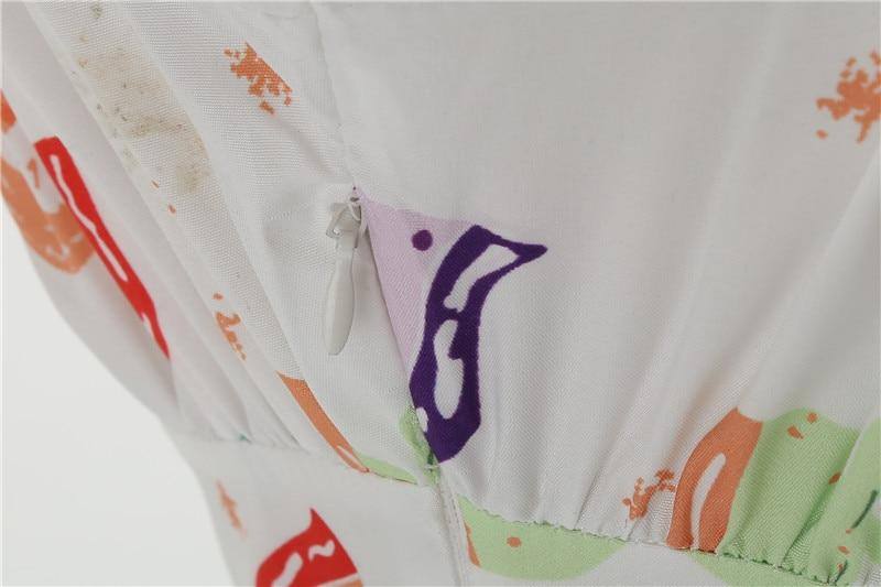 Robe vintage Blanche Motifs Bonbons