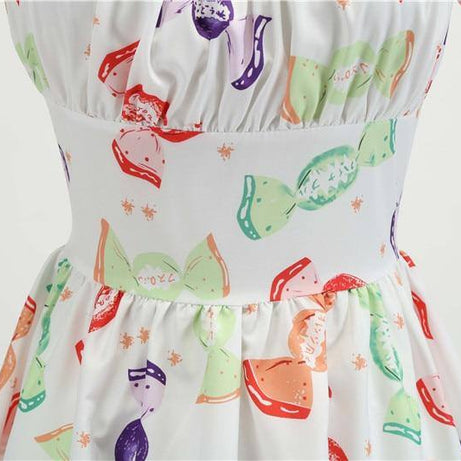 Robe vintage Blanche Motifs Bonbons