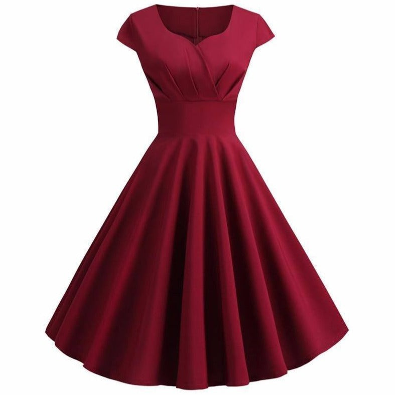Vintage-KleidBordeaux-Ton